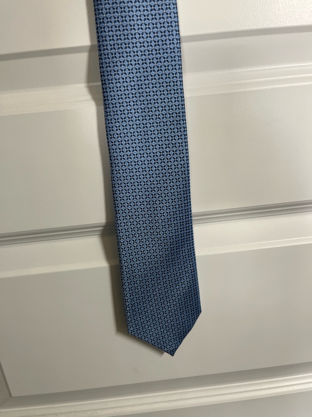 Charles Tyrwhitt Silk Tie Blue Geometric Classic Business - Picture 5 of 6
